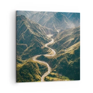 Lærredstryk - Billede på lærred - Direkte fra hjertet af bjergene - 50x50 cm