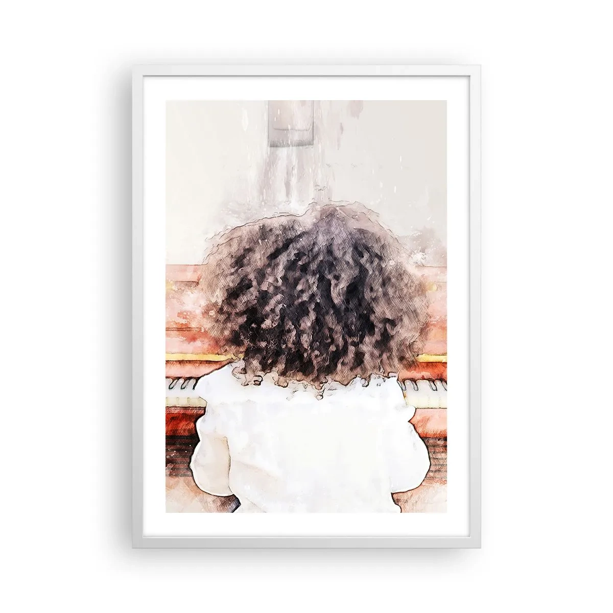 Plakat i hvid ramme - i et ny verden - 50x70 cm