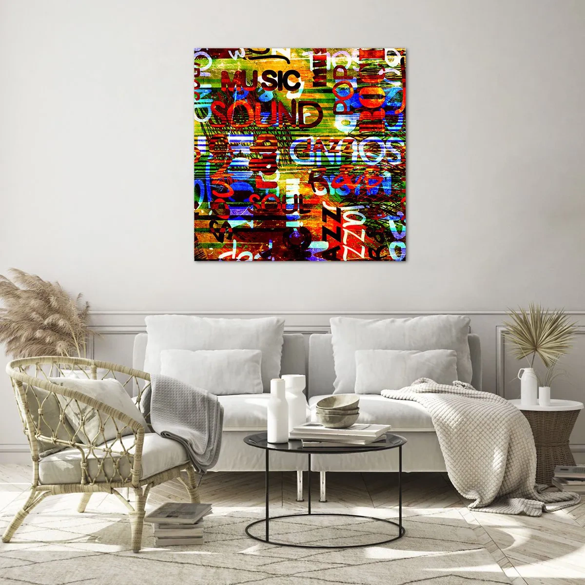 Billede på glas - Alle lydens farver - 70x70 cm