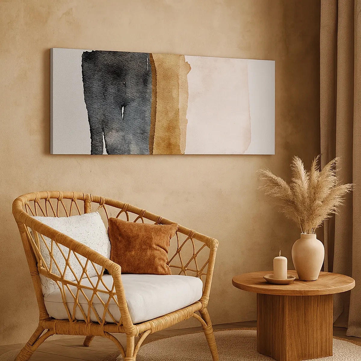 Lærredstryk - Billede på lærred - Sammensætning af jordfarver - 30x30 cm