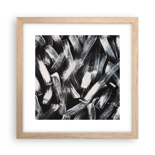 Plakat i ramme af lyst egetræ - Abstraktion i den industrielle ånd - 30x30 cm