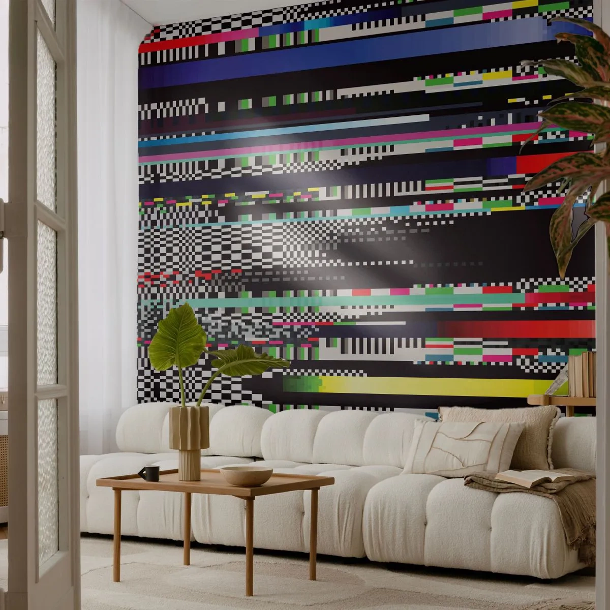 Fototapet Standard Eco - Det kontrollerede billede af virkeligheden - Abstraktion, Stykke, Digital støj - 250x175 cm