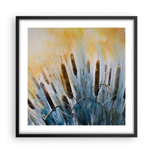 Plakat i sort ramme - Vandets kulde, solens varme - 50x50 cm