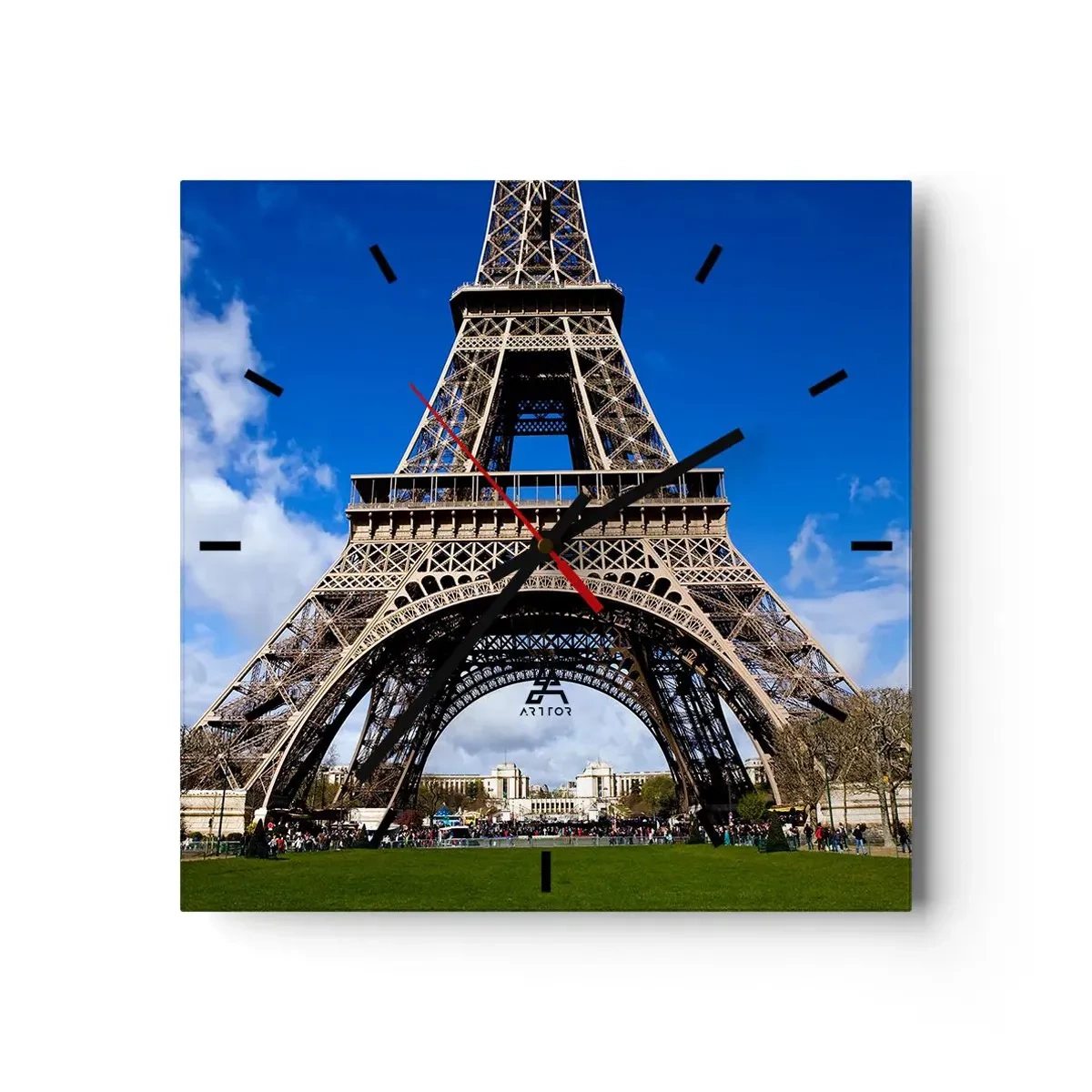 Vægur, Uret - Hele Paris ved hendes fødder - 40x40 cm