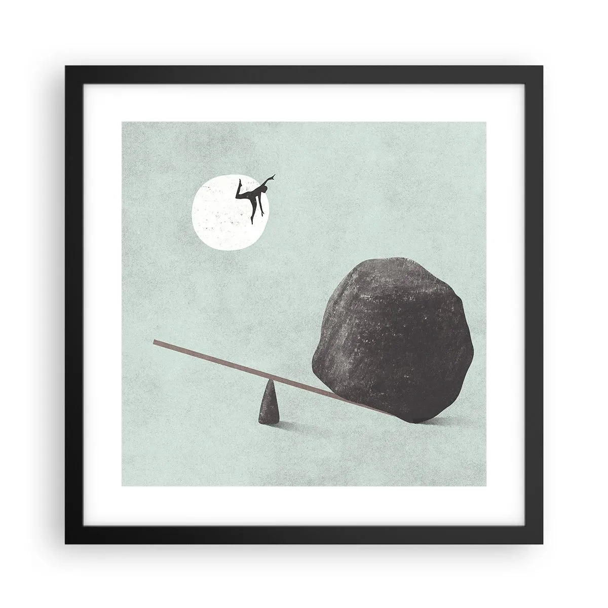 Plakat i sort ramme - En drøm går i opfyldelse - 40x40 cm