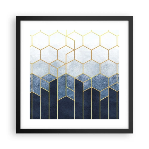 Plakat i sort ramme - Komposition i synkoperet rytme - 40x40 cm