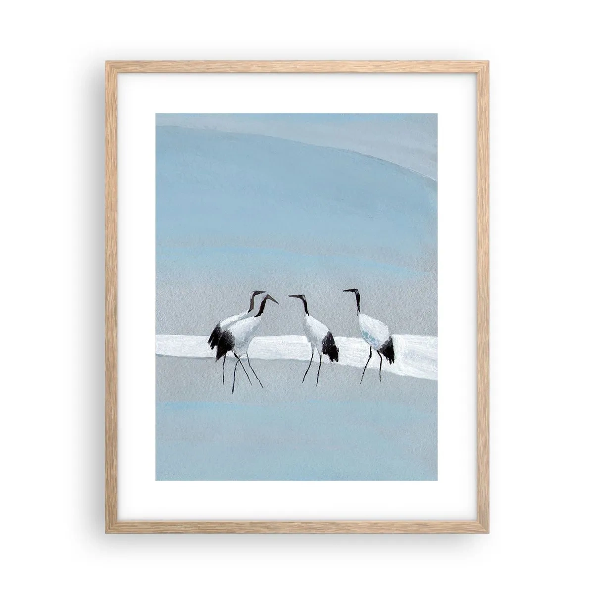 Plakat i ramme af lyst egetræ - Efter en varm dag - 40x50 cm