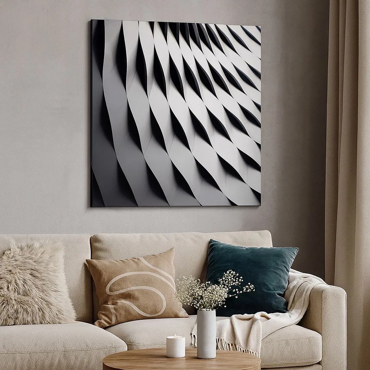 Lærredstryk - Billede på lærred - På bølgernes overflade - 30x30 cm