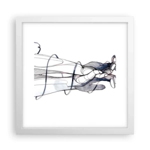 Plakat i hvid ramme - En undersøgelse af berøring - 30x30 cm