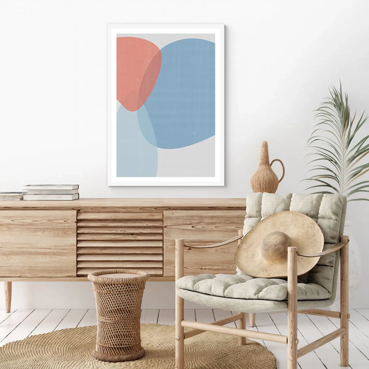 Plakat i hvid ramme - Pastelfarvede relationer - 30x40 cm
