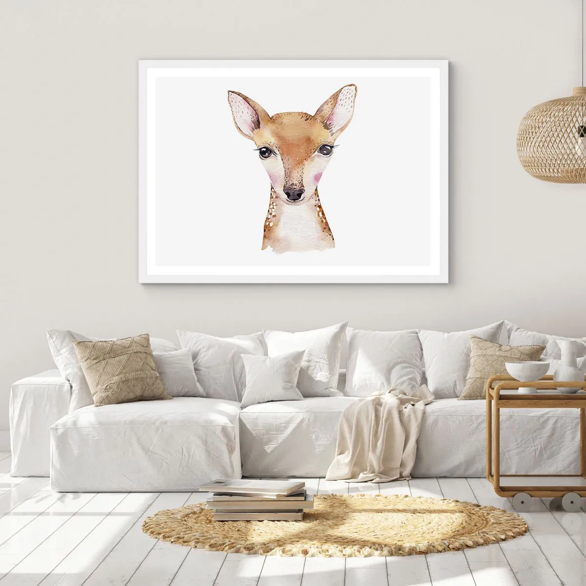 Plakat i hvid ramme - Uskyldighedens natur - 100x70 cm