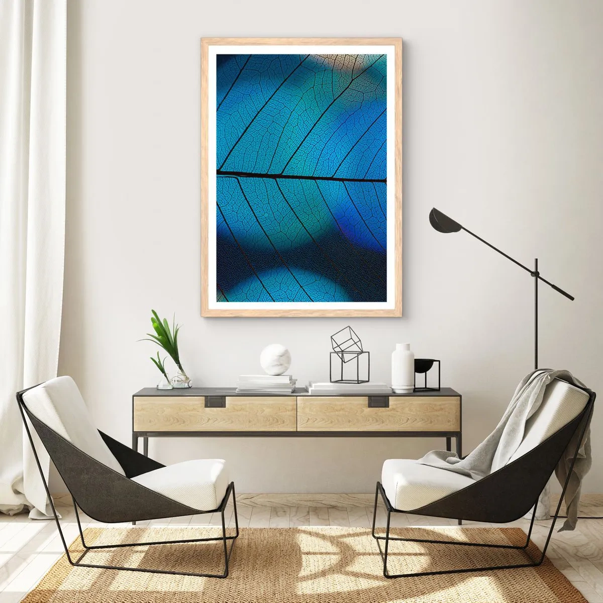 Plakat i ramme af lyst egetræ - Indviklet konstruktion - 61x91 cm