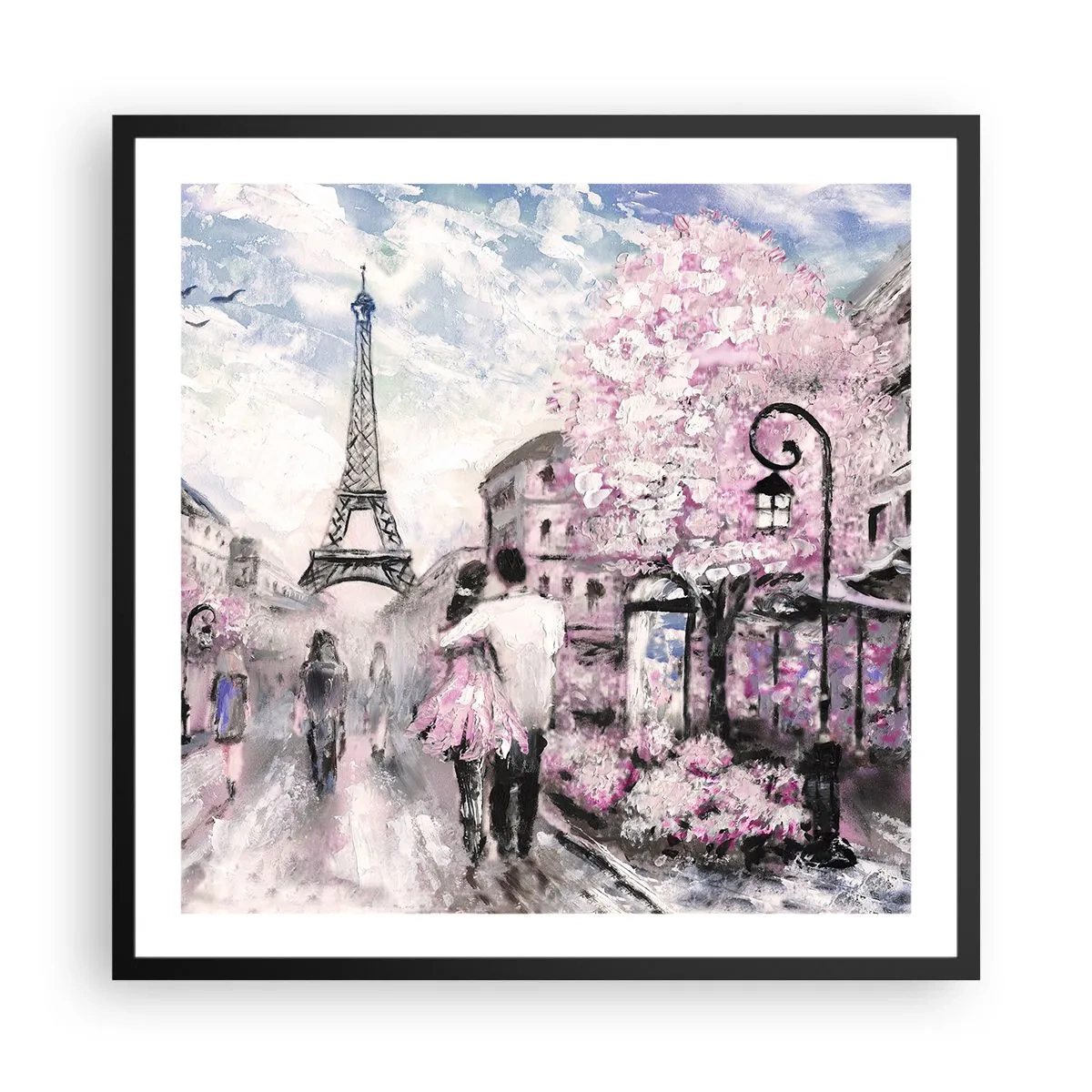 Plakat i sort ramme - Hvis du bliver forelsket, er det kun i... - 60x60 cm