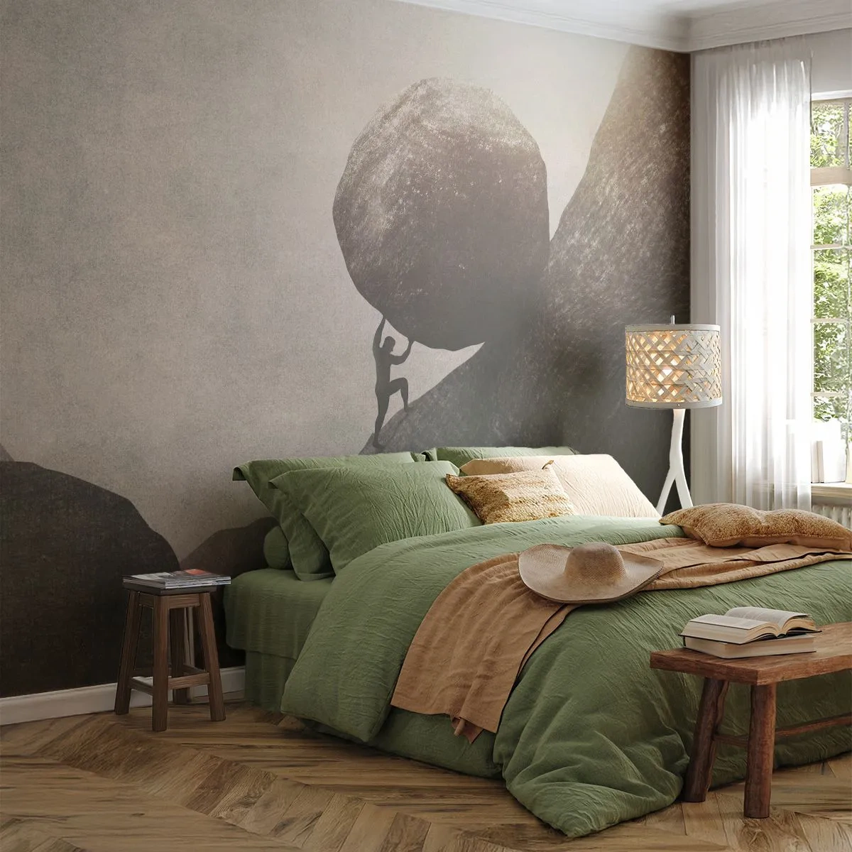 Fototapet Premium Sand - Jeg tror mod al forventning - Abstraktion, Stykke, Kraft - 350x256 cm