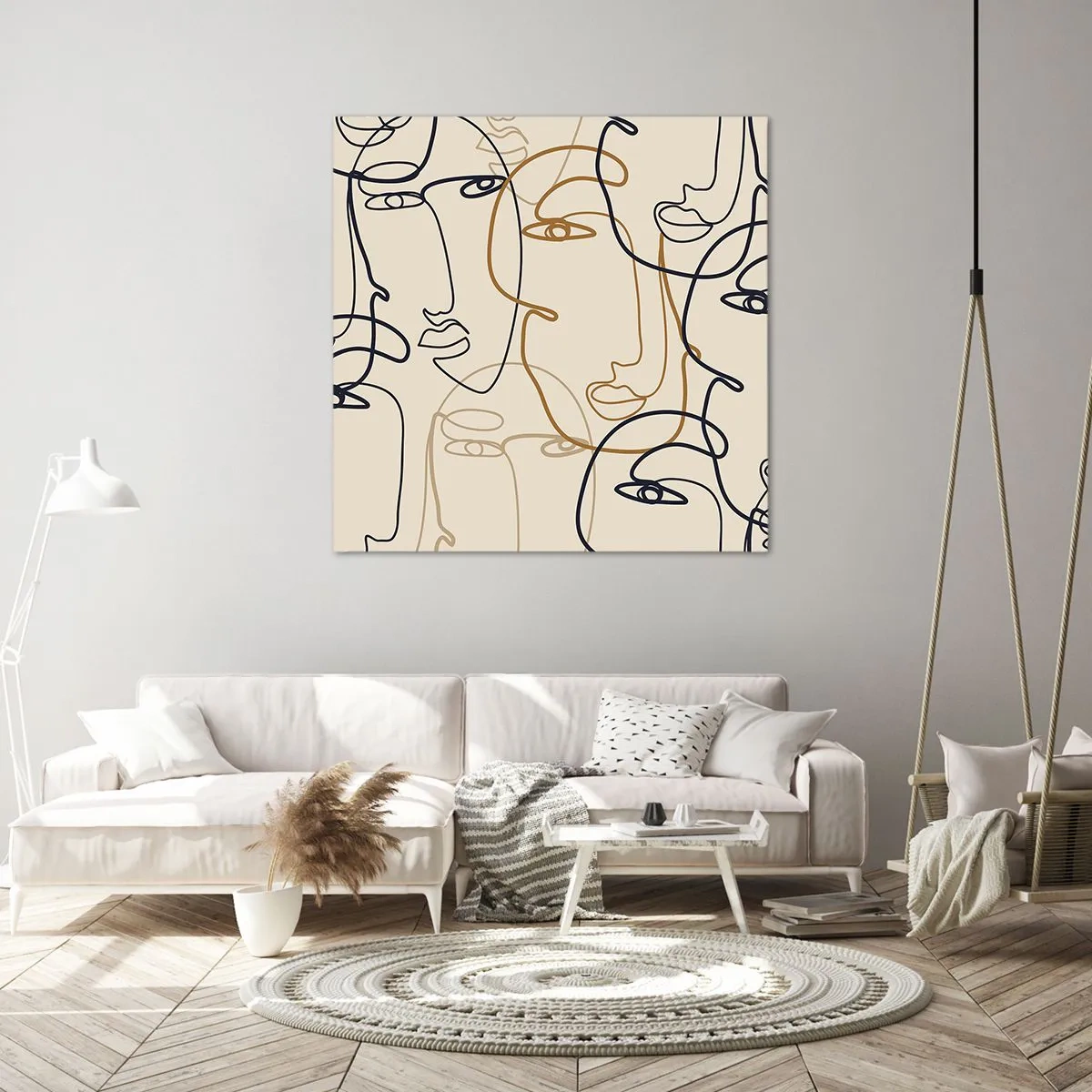 Lærredstryk - Billede på lærred - Portræt ganget med hinanden - 70x70 cm