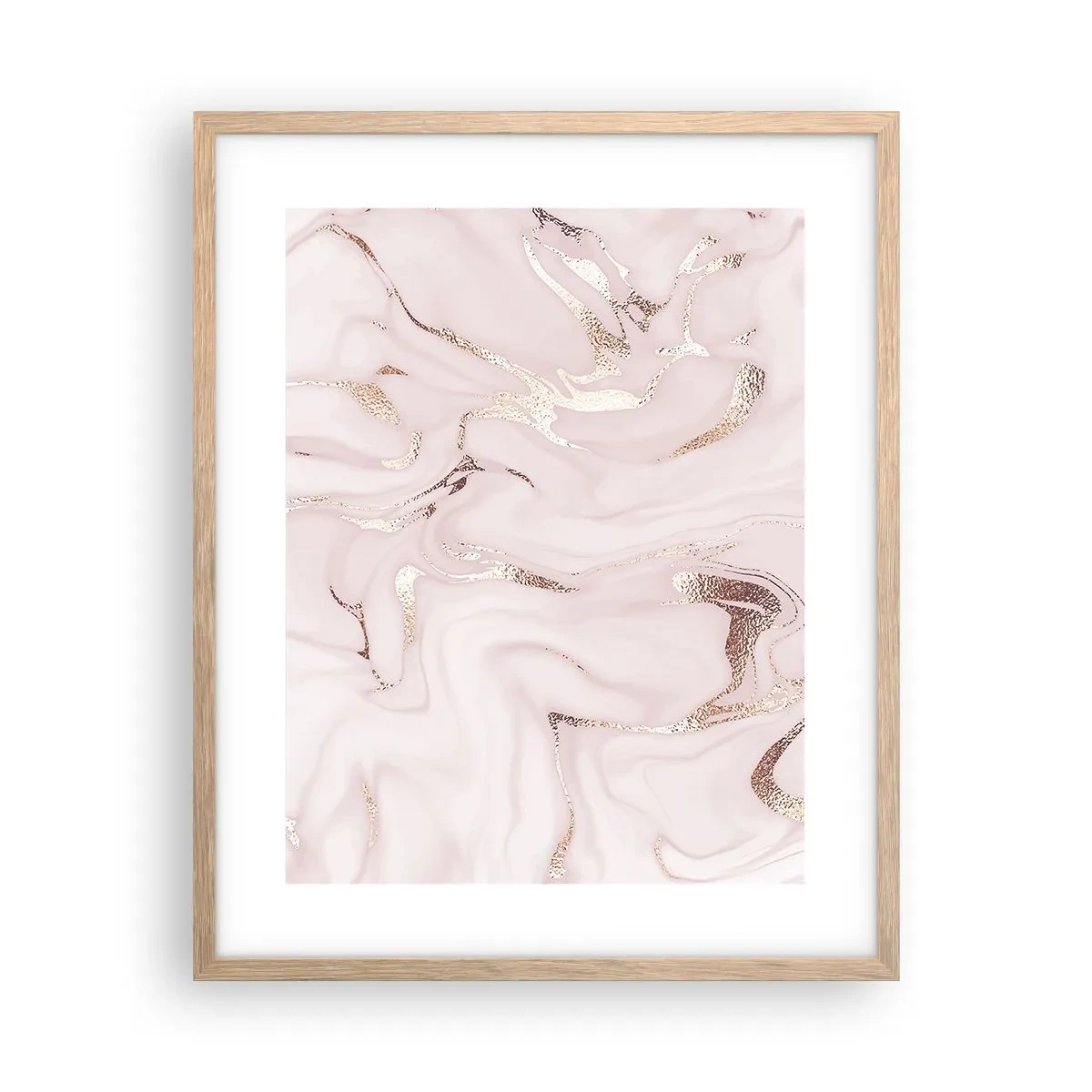 Plakat i ramme af lyst egetræ - I et lyserødt tørklæde - 40x50 cm