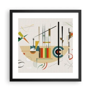 Plakat i sort ramme - Og verden griner - 40x40 cm