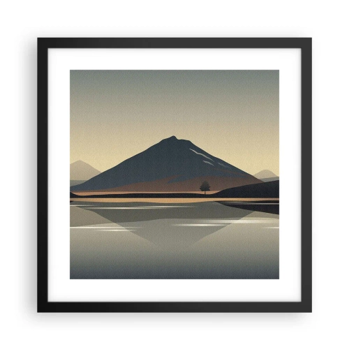 Plakat i sort ramme - Spejlrefleksion - 40x40 cm