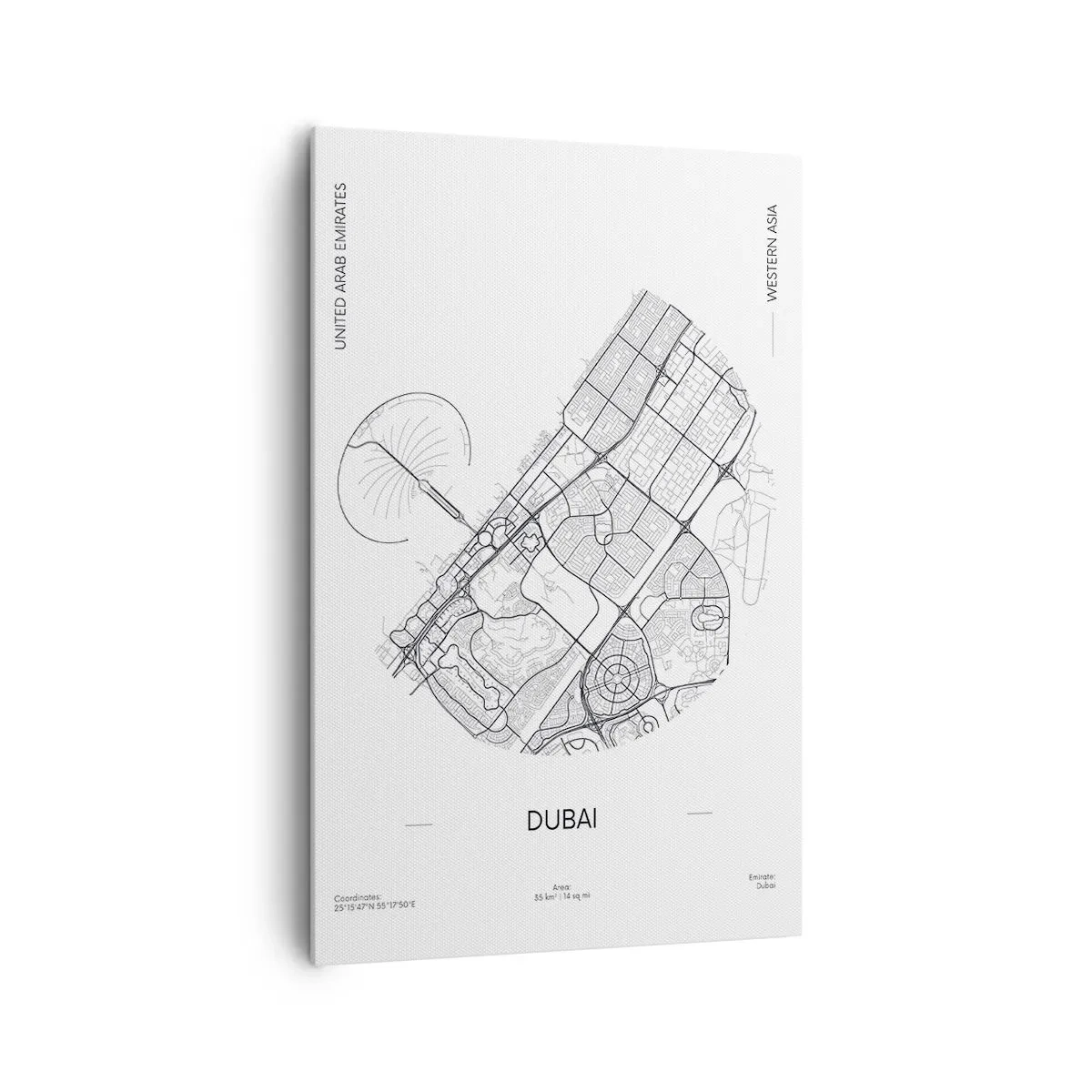 Lærredstryk - Billede på lærred - Dubais anatomi - 80x120 cm