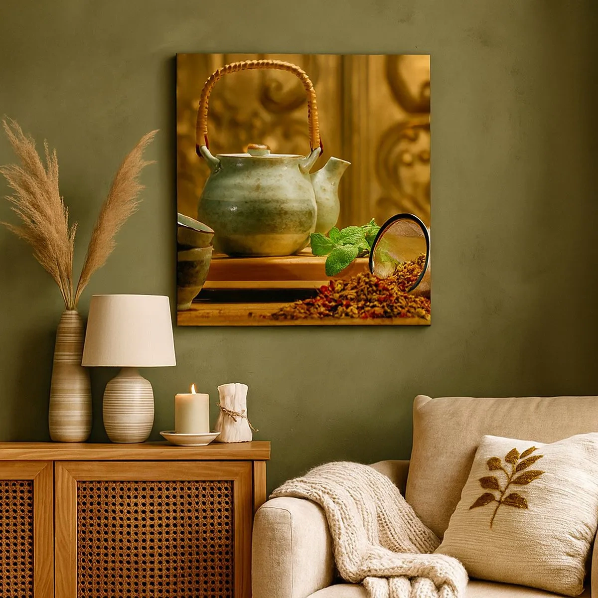 Lærredstryk - Billede på lærred - En afhandling om at drikke te - 30x30 cm