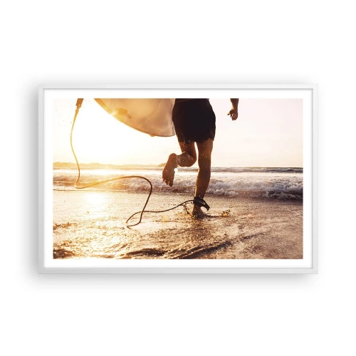 Plakat i hvid ramme - For at møde bølgen - 91x61 cm