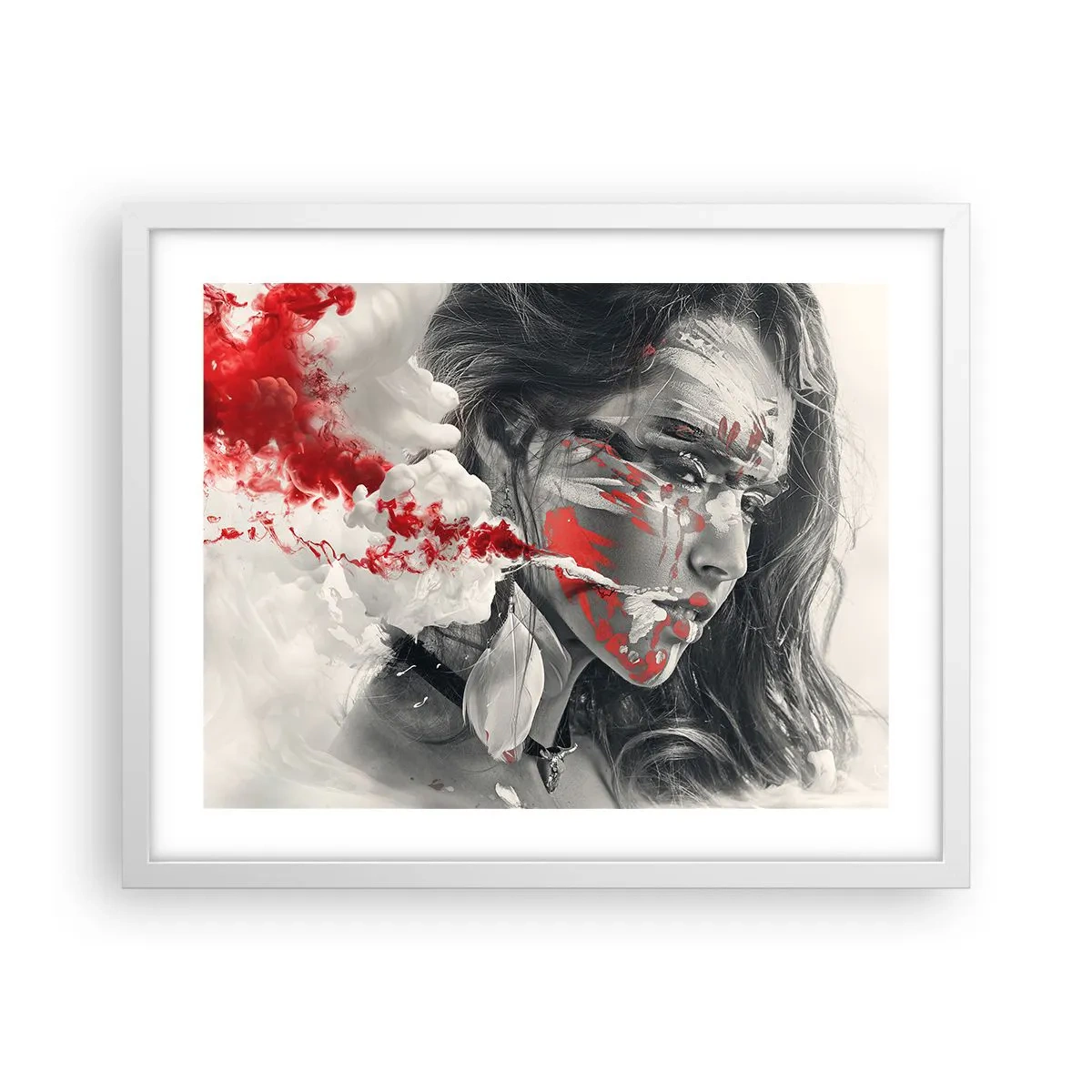 Plakat i hvid ramme - I det absurdes damp - 50x40 cm