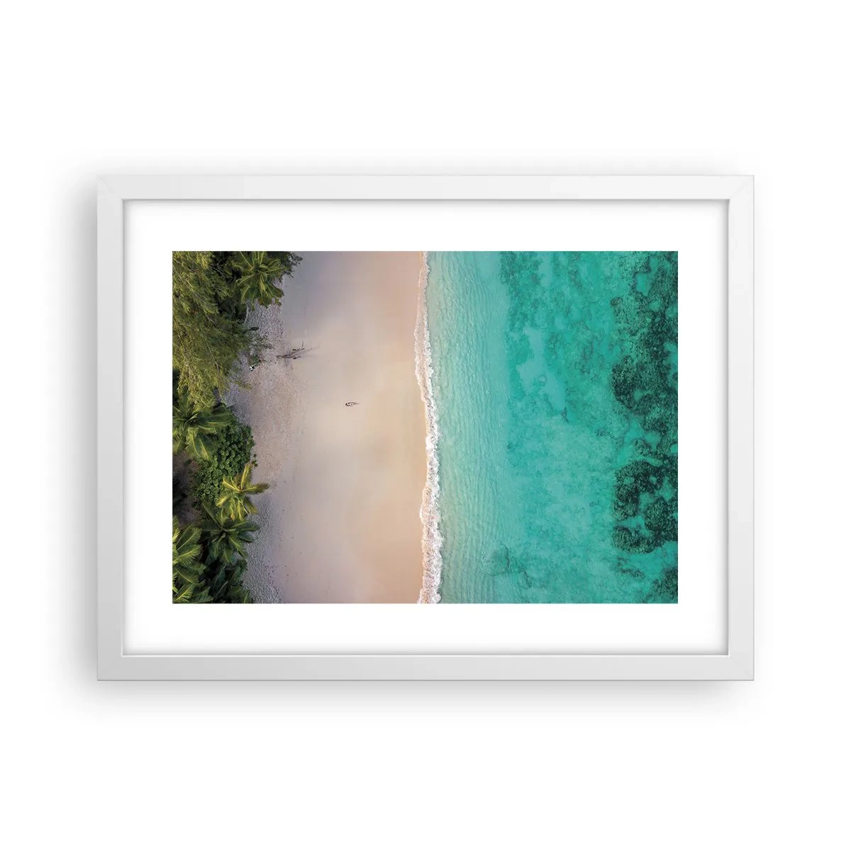 Plakat i hvid ramme - Paradis strand - 40x30 cm