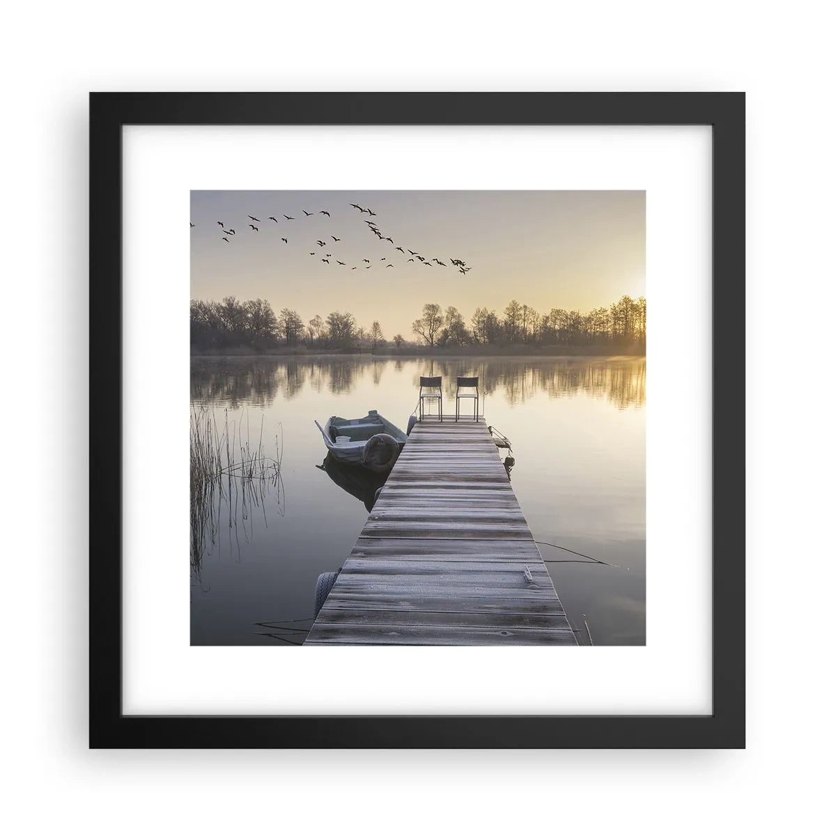 Plakat i sort ramme - Jeg kommer tilbage om et stykke tid - 30x30 cm