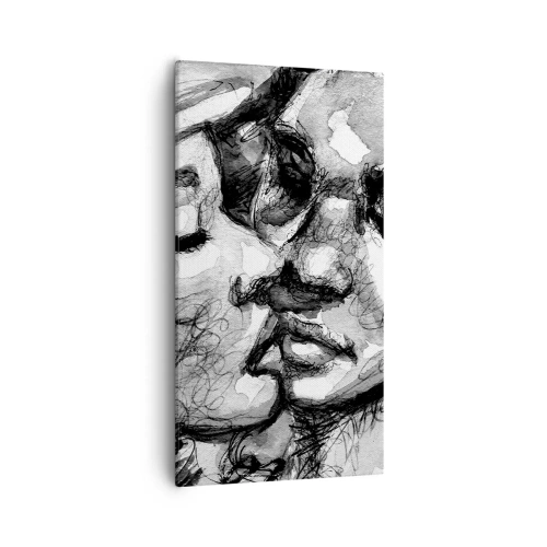 Lærredstryk - Billede på lærred - Et ømt øjeblik - 55x100 cm