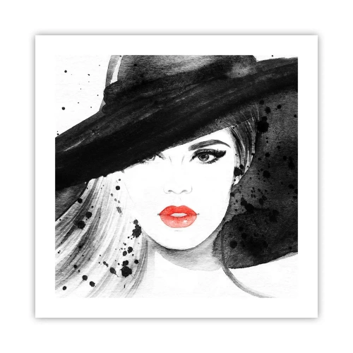 Plakat - Dame i sort - 50x50 cm