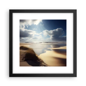 Plakat i sort ramme - Strand, vild strand - 30x30 cm