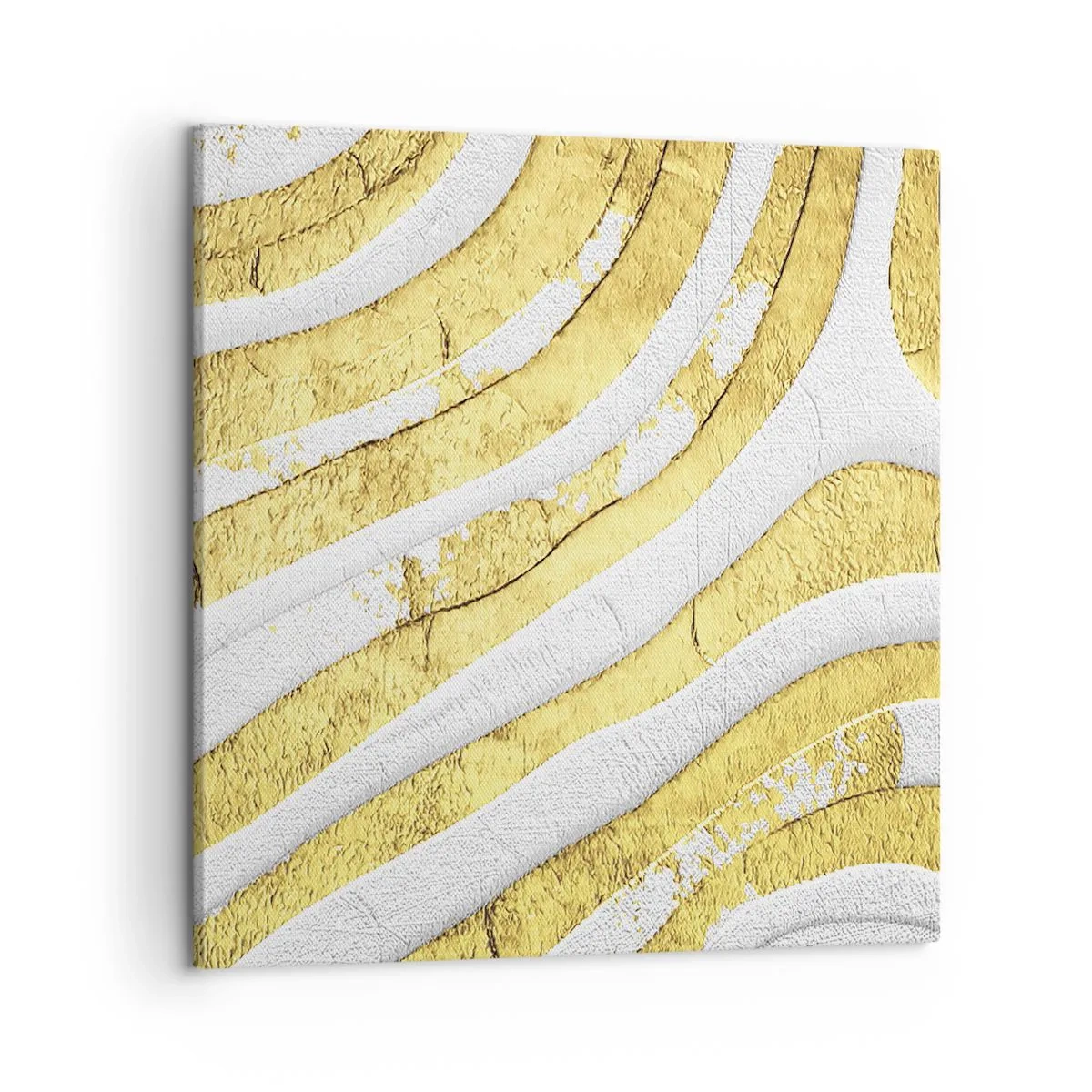 Lærredstryk - Billede på lærred - Sammensætning i hvidt og guld - 50x50 cm