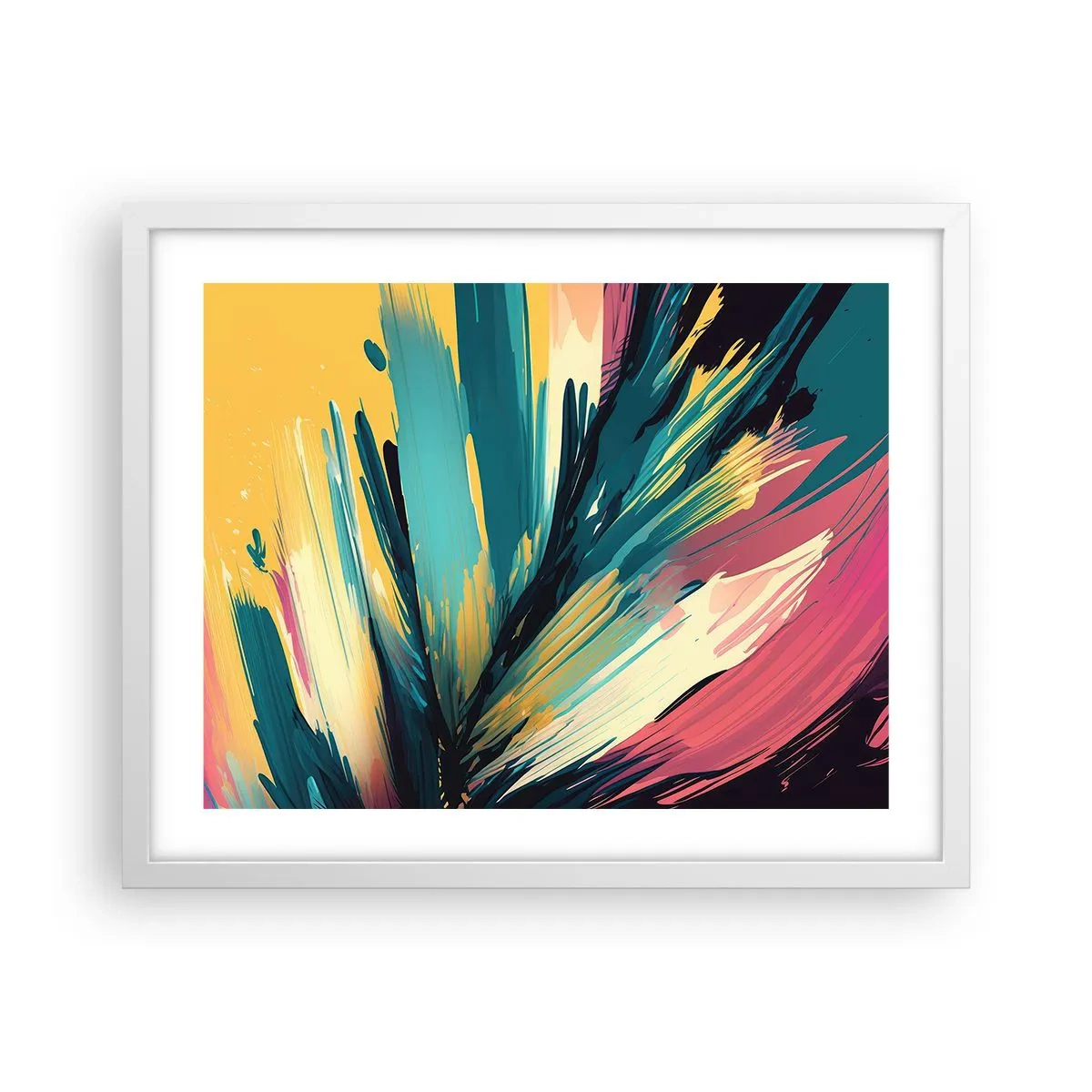 Plakat i hvid ramme - Komposition - en eksplosion af glæde - 50x40 cm