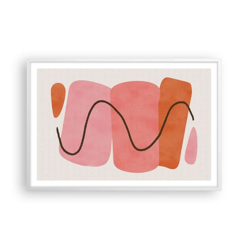 Plakat i hvid ramme - Formernes blide bevægelse - 91x61 cm