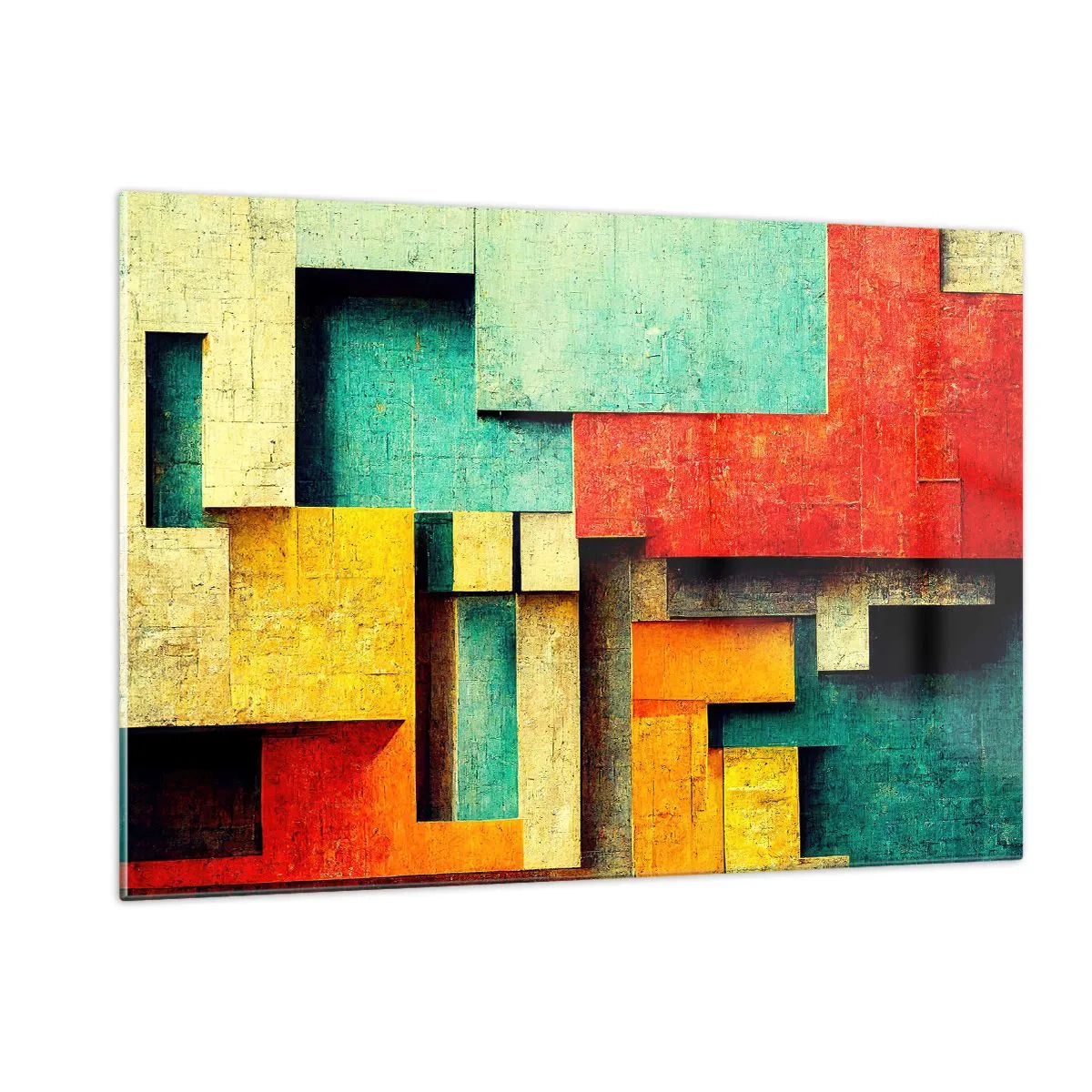 Billede på glas - Festival for rette vinkler - 120x80 cm