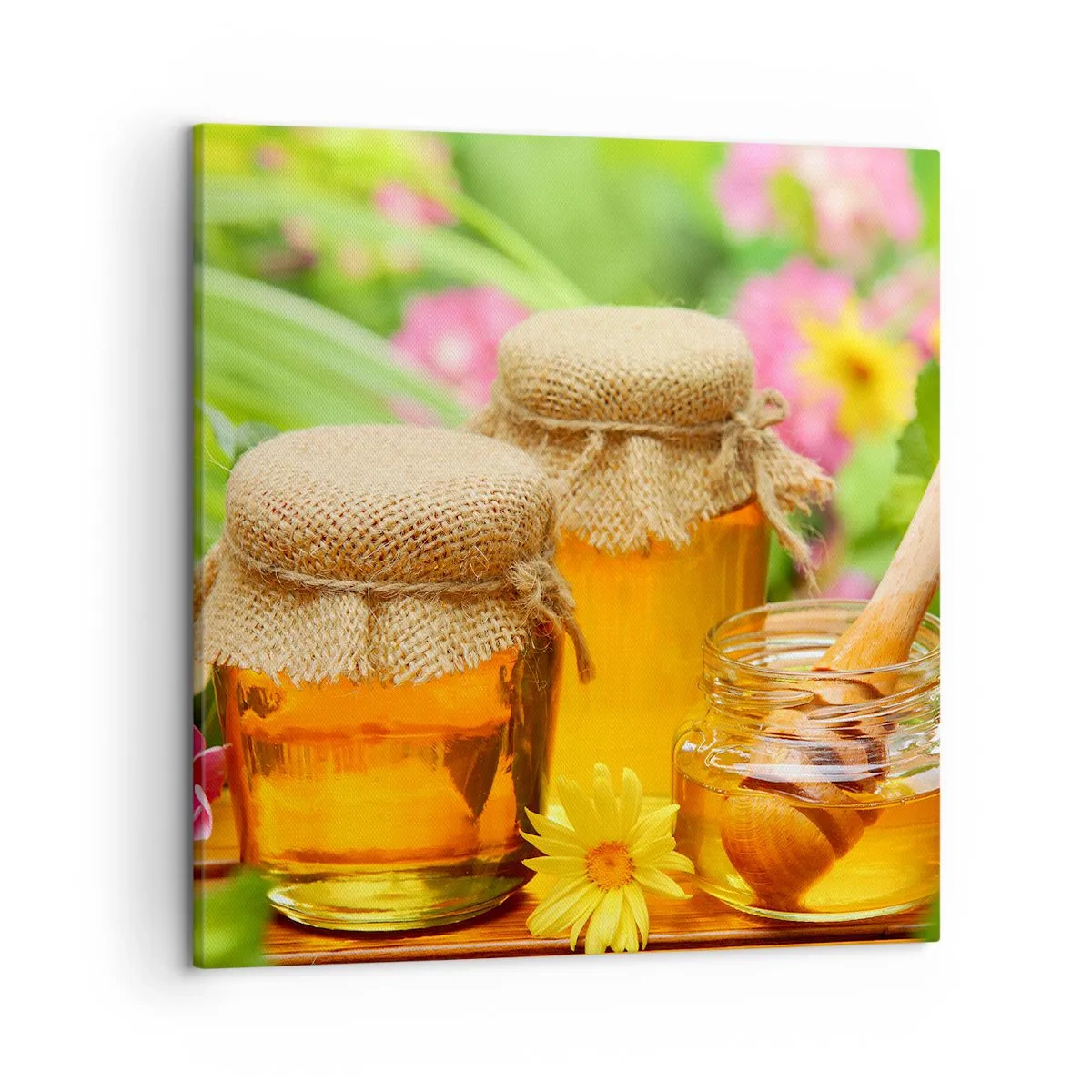 Lærredstryk - Billede på lærred - Sød og blomsteragtig - 50x50 cm