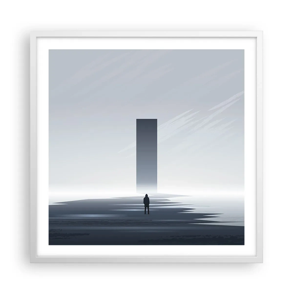 Plakat i hvid ramme - Mulighed eller trussel? - 60x60 cm