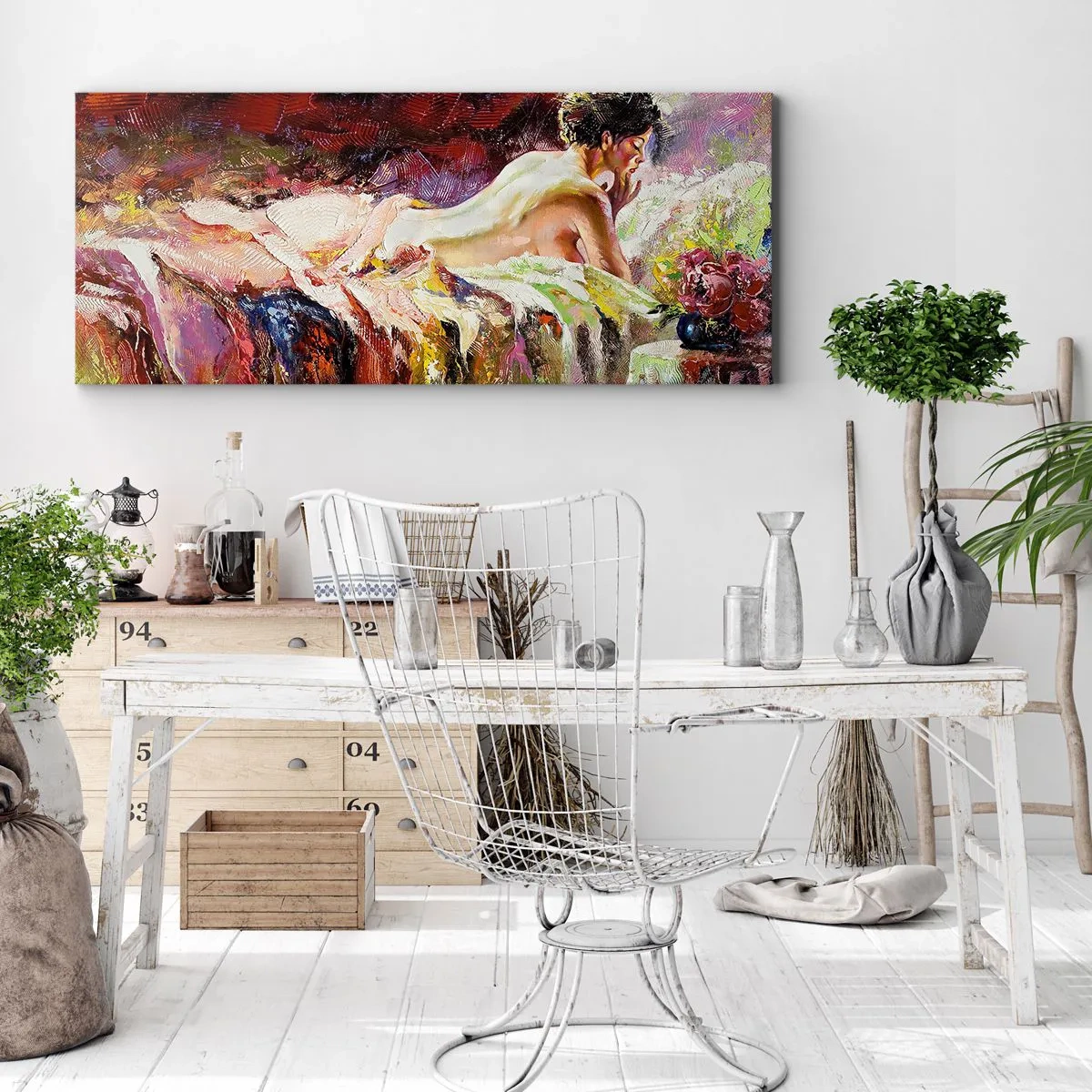 Lærredstryk - Billede på lærred - Eftertænksom Venus - 100x40 cm