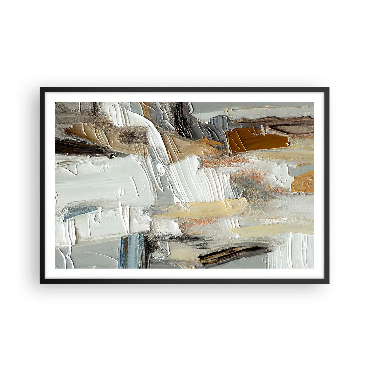 Plakat i sort ramme - Farverige lagdelinger - 91x61 cm