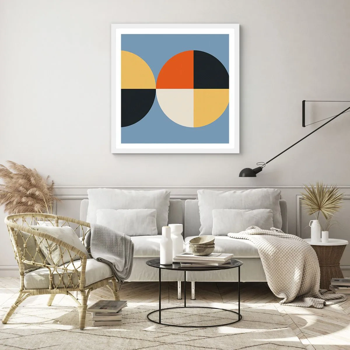Plakat i hvid ramme - Se og tæl - 30x30 cm