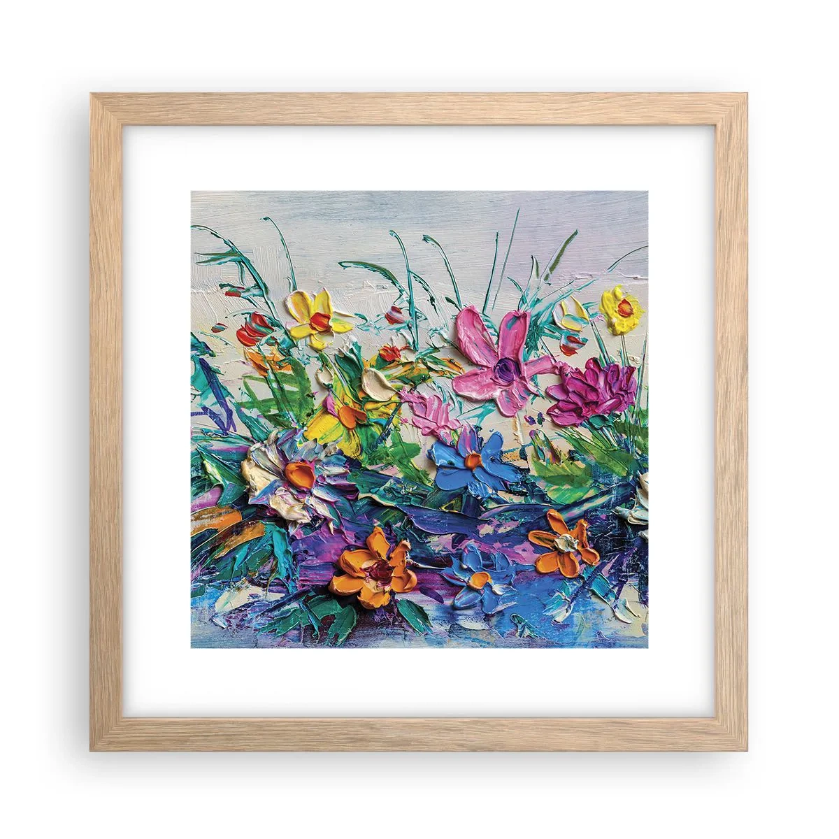 Plakat i ramme af lyst egetræ - Overhovedet ikke et stilleben - 30x30 cm