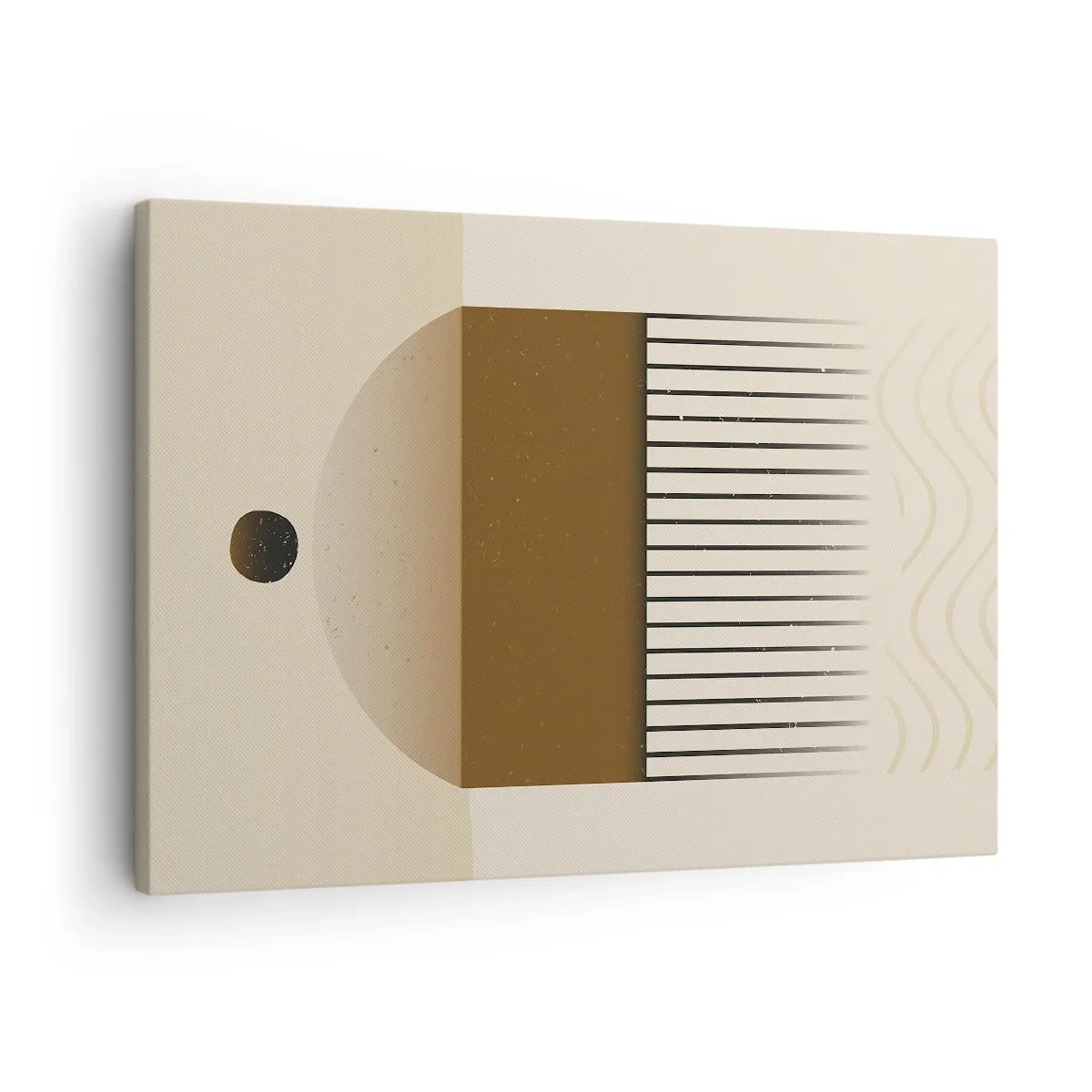 Lærredstryk - Billede på lærred - Abstrakt geometrisk komposition i beige og brune toner - 70x50cm - Forskellige stater - Moderne vægdekoration til stue og soveværelse ARTTOR