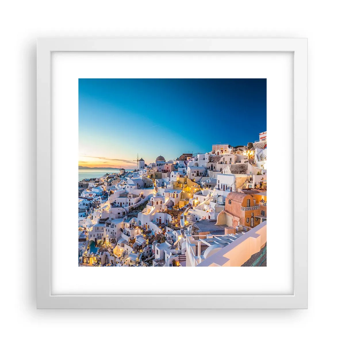 Plakat i hvid ramme - Essensen af græskhed - 30x30 cm