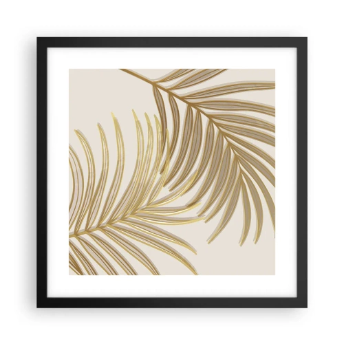 Plakat i sort ramme - Gylden palme! - 40x40 cm