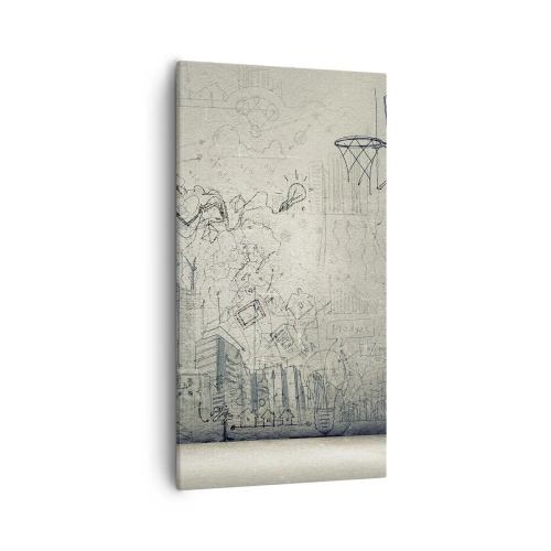 Lærredstryk - Billede på lærred - Mit vidunderlige byliv - 55x100 cm