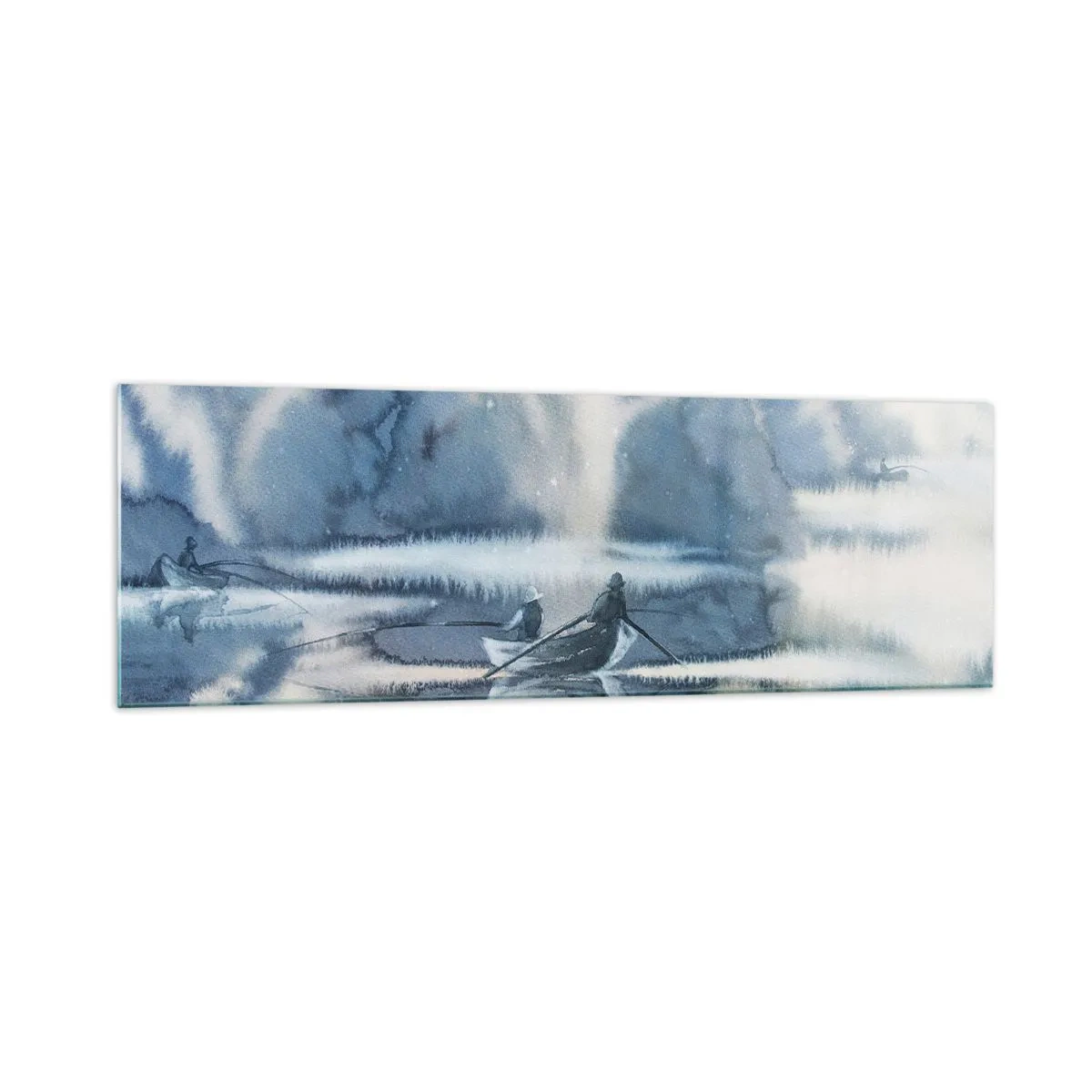 Billede på glas - Lystfiskere i deres paradis - 160x50 cm