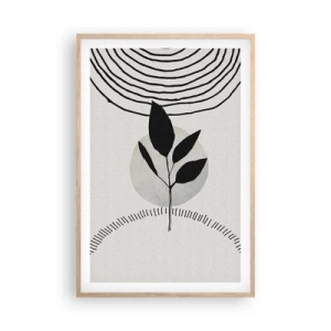 Plakat i ramme af lyst egetræ - Komposition: naturens ritualer - 61x91 cm