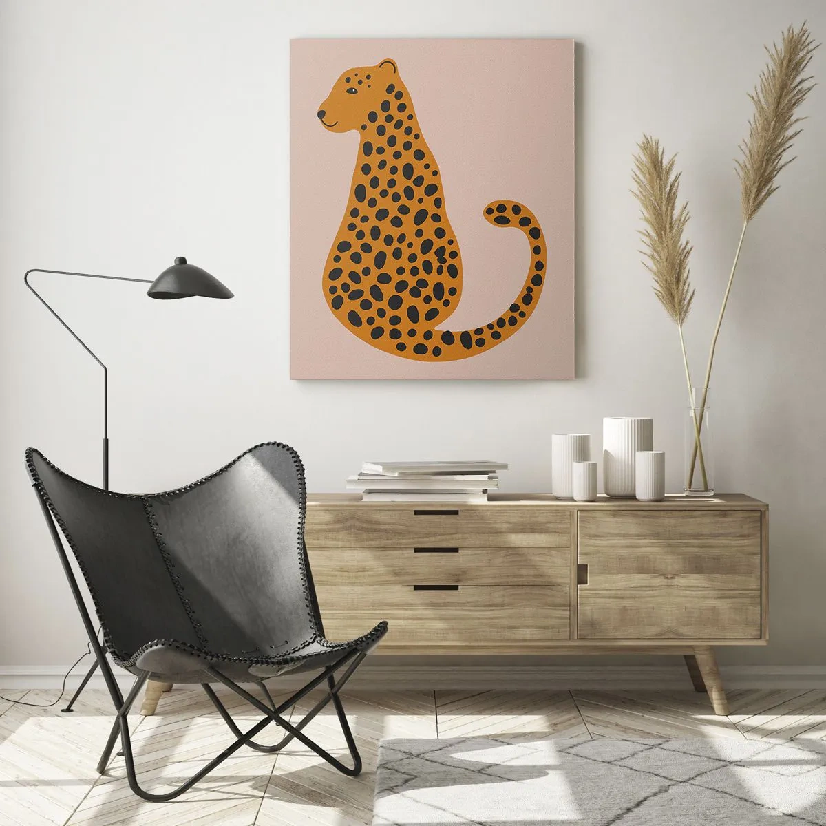 Billede på glas - Leopardprint er et moderigtigt mønster - 50x70 cm