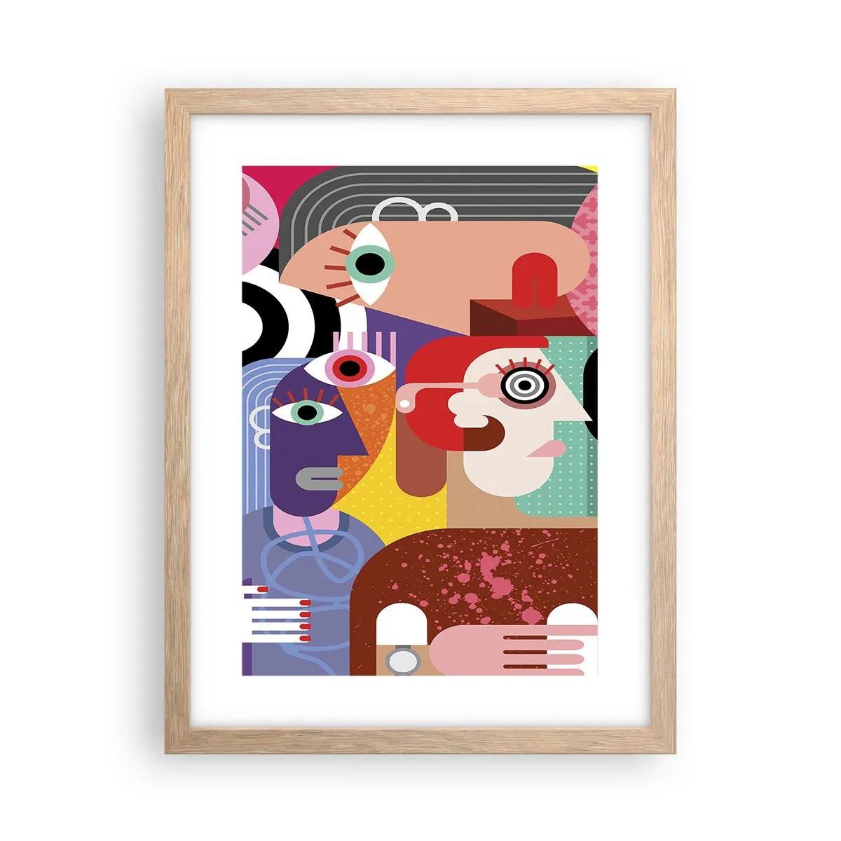 Plakat i ramme af lyst egetræ - Vi fra hr. Picasso - 30x40 cm
