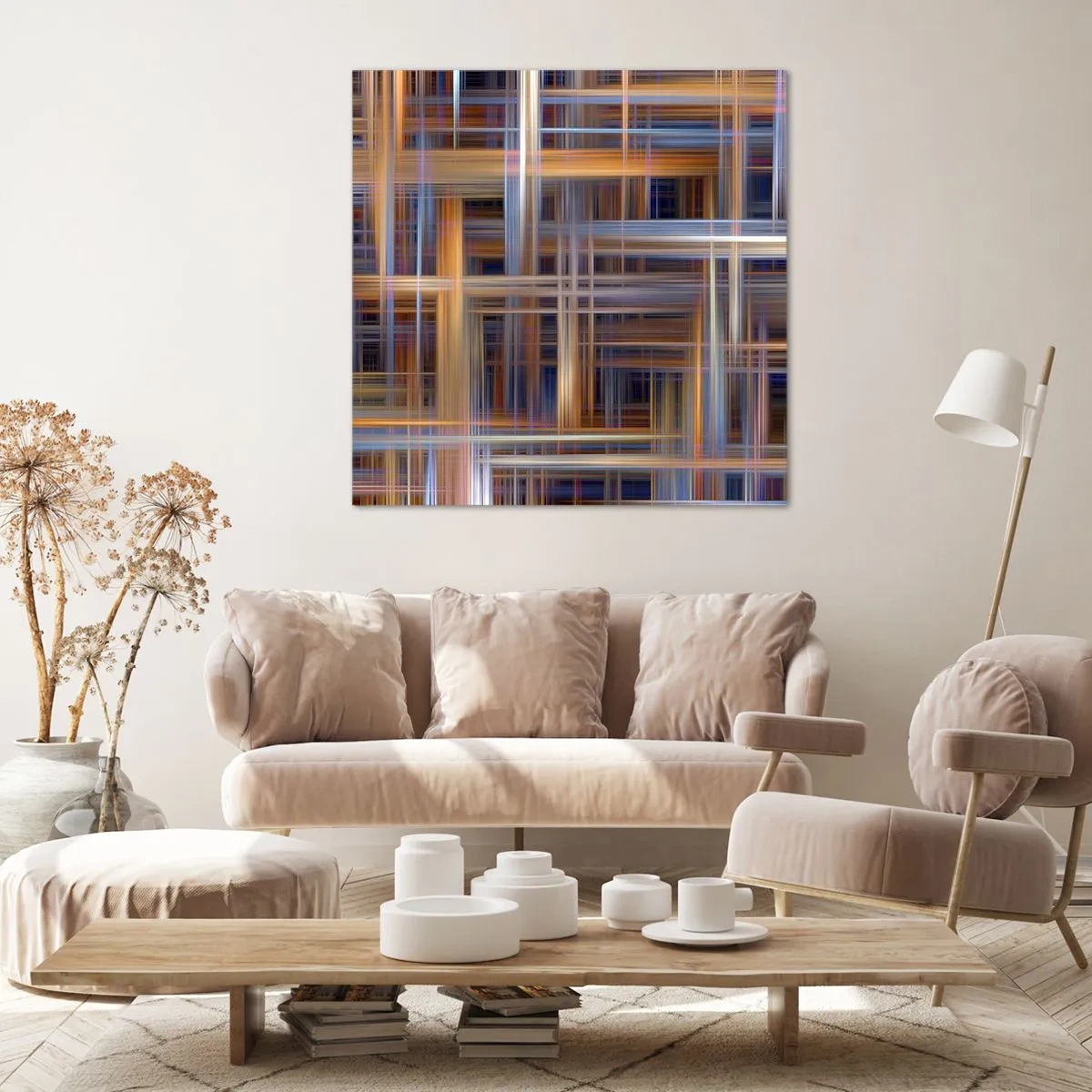 Lærredstryk - Billede på lærred - Vævet af lys - 60x60 cm